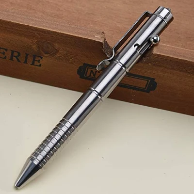 Image of Bolt Action Pen, Gel Ink Pen with Vintage Press Action, Titanium Alloy Writing Tool Stationeries Office Supplies for Men &amp; Women