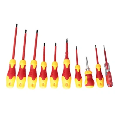 Image of Candeon Insulated Screwdriver Sets, 10PCS 1000V Electrical Sets Magnetic Tipped Electricians Set, Slotted and Phillips Electrician Tools