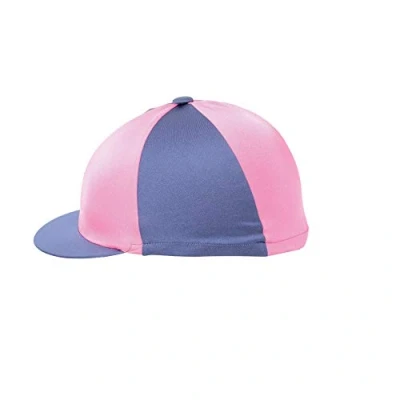 Image of Hy Two Tone Lycra Hat Silk (One Size) (Navy/Pink)
