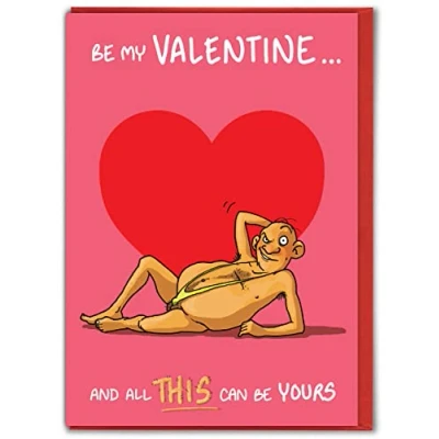 Image of Brainbox Candy Hilariously Funny Valentines Cards &#039;All This&#039; Cheeky Card For Her Him Partner Friend