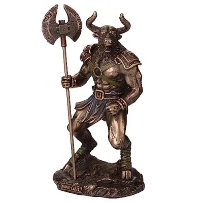 Image of Veronese Design 6 3/4 Inch Minotaur The Greek Labyrinth Beast Resin Sculpture Cold Cast Bronze Finish
