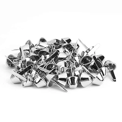 Image of Hilitand 50 Pcs Nailhead Stud, Purse Handbag Cone Feet Stud Spike Leather Craft Supplies(10mm Nickel)