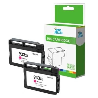 Image of InkJello Ink Cartridge For Printer, Compatible With HP Officejet 6100 6600 6700 7110 7510 7610 7612 933XL (Magenta, 2 Pack)