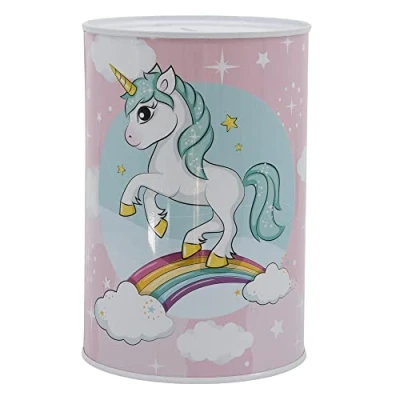 Image of Stor Unicorn Metallic Piggy Bank, Children&#039;s Durable Money Box for Saving Coins And Cash