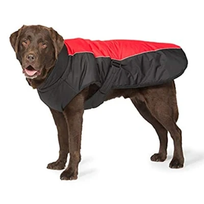Image of Danish Design Red Sports Machine Washable Adjustable Fastening Light Reflective Luxe Dog/Puppy Coat 10 Inch 25 cm