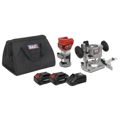 Image of Sealey 20V SV20 Series Cordless Trimming Router Kit 2 Batteries