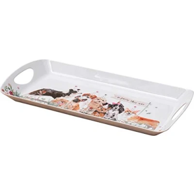 Image of St Helens Home &amp; Garden Melamine Serving Tray with Handles (Animals)