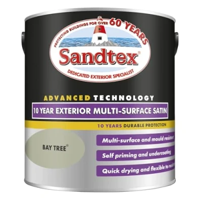 Image of Sandtex 10 Year Multi Surface Satin Paint 2.5l Bay Tree