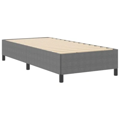 Image of vidaXL light grey fabric metal platform bed frame 90x190 cm, modern design, for adult bedroom