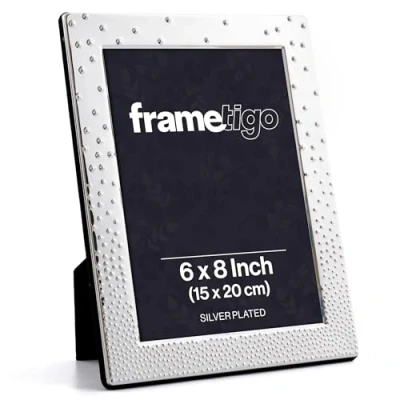 Image of Frametigo Silver Plated Dazzle Bubble Photo Frame Fits Size 6&quot;x8&quot; (15x20cm)