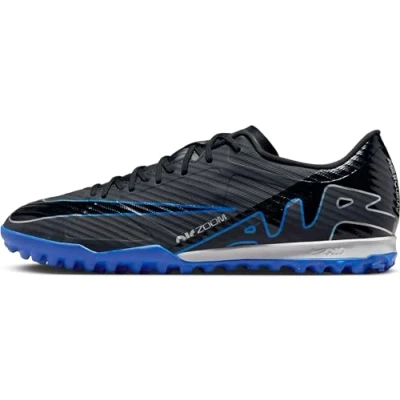 Image of NIKE Men&#039;s Zoom Vapor 15 Academy Tf Sneaker, Black/Chrome Hyper Royal, 11.5 UK