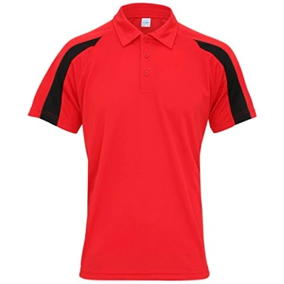 Image of AWDis Cool Contrast Polo Fire Red/Jet Black