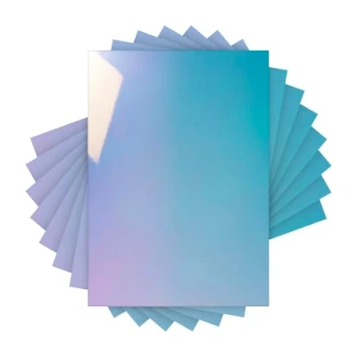 Image of Craft Perfect Mirror Card High Gloss Iridescent Bejeweled Blue 250 GSM A4 (20 Sheets)