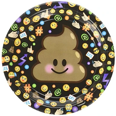 Image of LOL Emoji Cake Dessert 7 Plates Birthday Party Supplies by Amscan