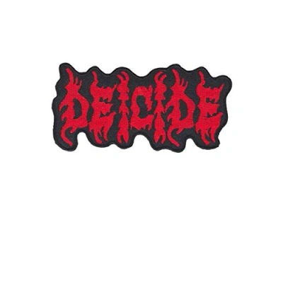 Image of Deicide Death Metal Band Red Patch Badge Embroidered Iron on Applique Souvenir Accessory