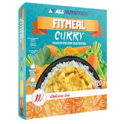 Image of ALLNUTRITION FITMEAL Healthy Ready Meal Quick Easy Preparation Shelf Life No Preservatives Refrigeration Delicious Filling Fit Low Calorie 420g Curry