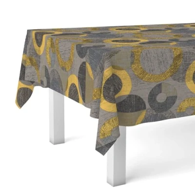 Image of Martina Home Oilcloth Tablecloth TAMBRE Yellow 220 x 140 cm