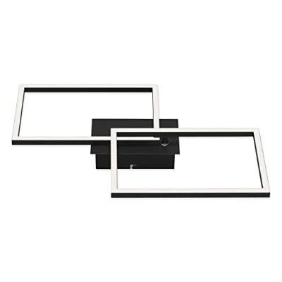 Image of BRILONER Leuchten LED, dimmable Ceiling, incl. Remote, Colour Temperature Control, Night Light and Timer, Black, 500 x 388 78 mm, 3149 015