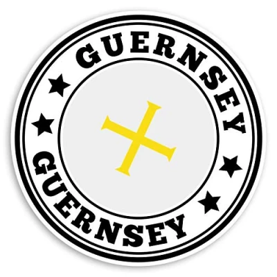 Image of 2 x 10cm Guernsey Flag Vinyl Stickers Travel Luggage Sticker #31011 (10cm Wide)