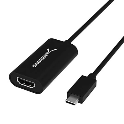 Image of SABRENT USB type C HDMI adapter, 3.2x1monitor converter supports 4K resolutions up to 3840 x 2160 HD@30Hz, compatible with PCs, notebooks, tablets, MacBooks, etc. (DA HDMC)