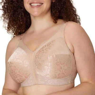 Image of PLAYTEX Women&#039;s 18 Hour Comfort Strap Wireless, Full Coverage Bra, Single Or 2 Pack, Opaque, Cafe Au Lait, 44C