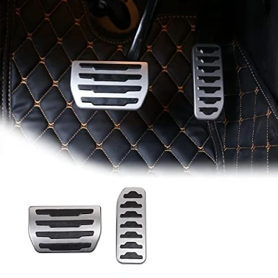 Image of Aluminum Alloy Car Fuel Gas Brake Pedal Cover Trim 2Pcs For Discovery Sport 2015 2019, Rangerover Evoque 2012 2019,For XE F Pace X761Car Accessories