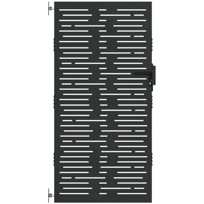 Image of vidaXL Garden Gate Black 105 x 200 cm Powder coated steel