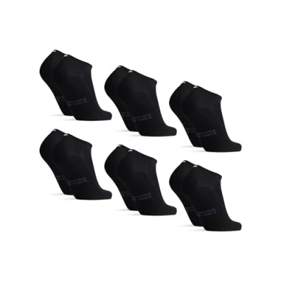 Image of DANISH ENDURANCE Bamboo Trainer Socks, Breathable Ankle Low Cut Sneaker Super Soft, Men &amp; Women, 6 Pack, Black, 9 12