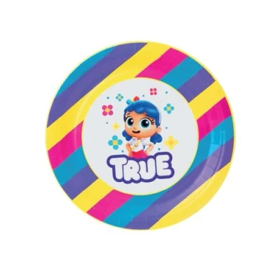 Image of Smiffys True and the Rainbow Kingdom Party Plates, Pack of 8, Official License Partyware with Bold Design for Matching Themes, Perfect Themed Parties, Birthday or Events