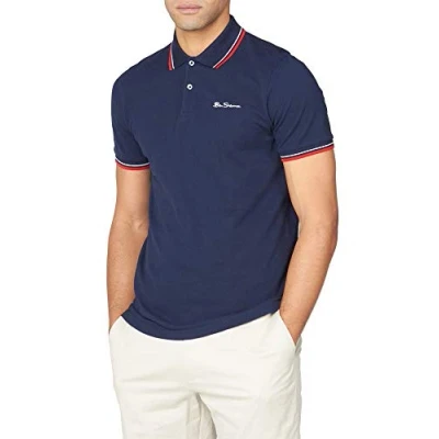 Image of Ben Sherman Men&#039;s Signature Polo Shirt, Blue (Dark Navy 25), XXXXX Large (Size:5XL)
