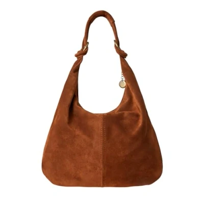 Image of Joe Browns Women&#039;s Knotted Italian Suede Hobo Slouch Bag Handbag, Tan