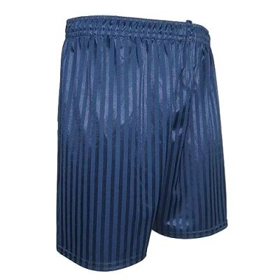 Image of BRAND KRUZE Unisex Kids School PE Shorts Uniform Boys Girls Gym Football Sports Stripe Pull Up Adjustable Drawstring 3 13 Years Navy 7 8