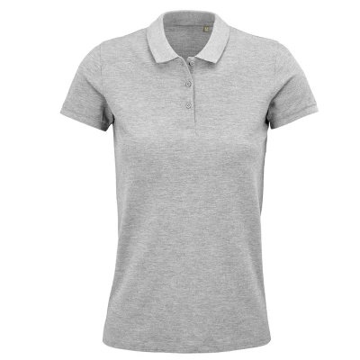 Image of SOLS Womens/Ladies Planet Marl Pique Organic Polo Shirt (Grey) Size Large