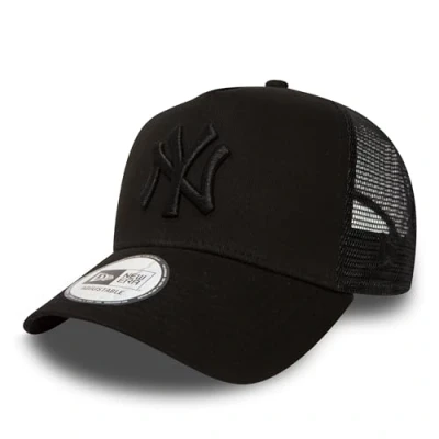 Image of New Era York Yankees MLB Clean Black 9Forty A Frame Adjustable Trucker Cap for Kids