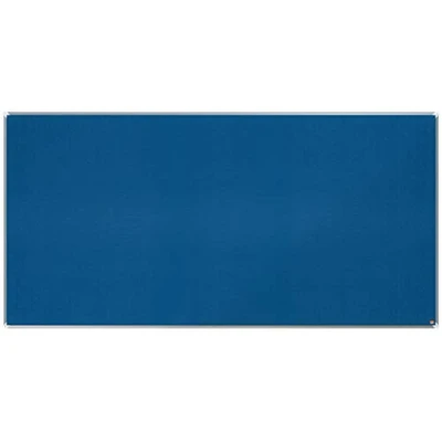 Image of Nobo Felt Notice Board, 2400 x 1200 mm, Aluminium Trim, Corner Wall Mounting, Premium Plus, Blue, 1915193