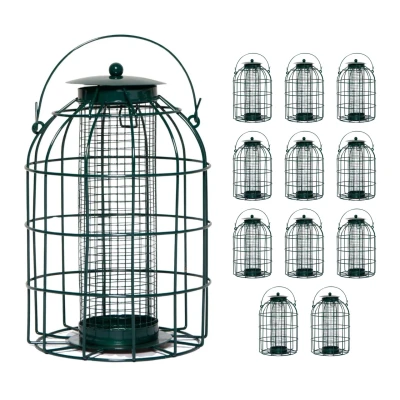 Image of Pack of 12 Wild Bird Hanging Nut Feeder with Squirrel Guard