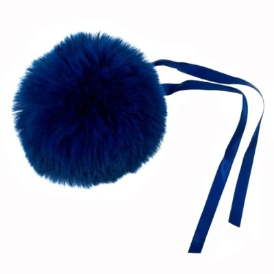 Image of Cobalt Blue Giant 11cm Faux Fur Pom Gift Wrap, Home Decor &amp; Crafts