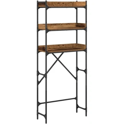 Image of vidaXL Washing Machine Shelf Old wood 67 x 25 163 cm Engineered