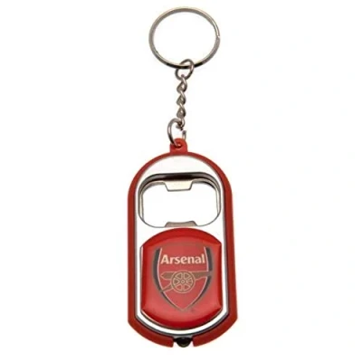 Image of Official Arsenal FC Torch Light Bottle Opener Keyring in a Gift Box