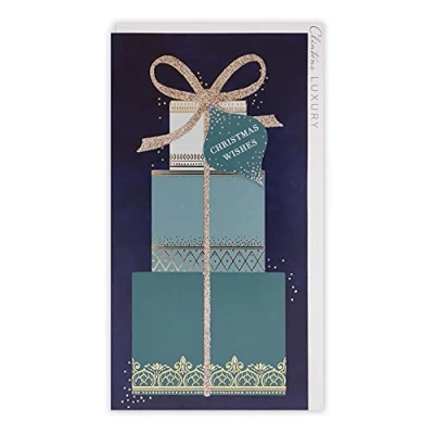 Image of Clintons: Stacked Presents Money Holder Christmas Card,Multi Colour,101 x 190,1171398