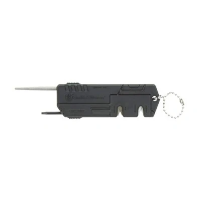 Image of Smith &amp; Wesson Knife Sharpener with Fine, Coarse Sides, Screwdriver, Heavy Duty Construction and Keychain for Survival, Hunting, Outdoor EDC, Black