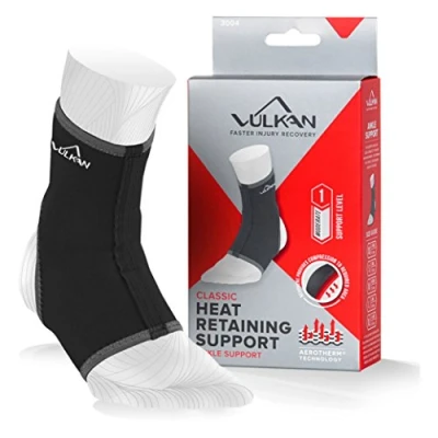 Image of VULKAN Ankle Support, Classic 3004, Medium, Sleeve, Breathable Compression For Sprains, Strains, Arthritis, Sore Joints, Weak Ankles, Wear During Sports, Exercise, Men and Women