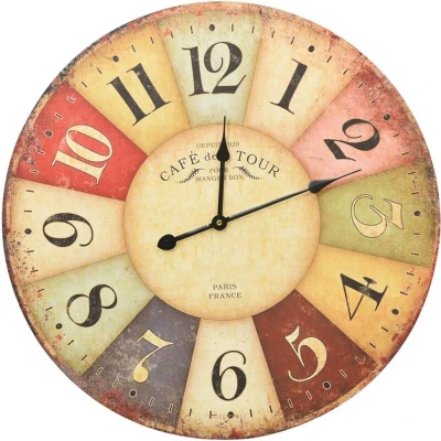 Image of vidaXL Vintage Wall Clock Colourful 60 cm