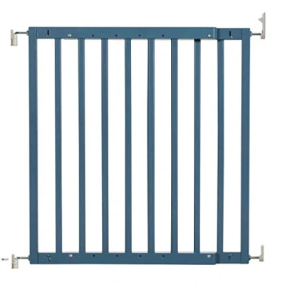 Image of Safetots Top of The Stairs Screw Fitted Stair Gate, Azure Blue Wooden, 63.5cm 105.5cm, Wood Baby Fit Safety Barrier, Stylish and Practical Gate