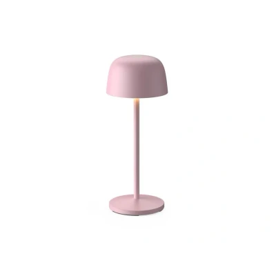 Image of Lindby LED rechargeable table lamp Arietty, pink, aluminium, Ø 10.5 cm