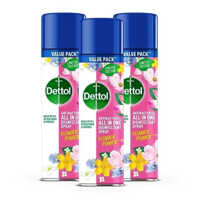 Image of Dettol Flower Power Antibacterial All in One Disinfectant Spray Wild Lavender Fragrance Limited Edition 500ml (Pack of 3)