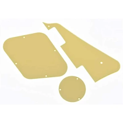 Image of Dopro Solid Cream 1 Ply LP Pickguard &amp; Rear Plate Switch Cavity Covers for USA Les Paul