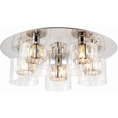 Image of Verina 5 Light Flush Chrome, Glass, G9