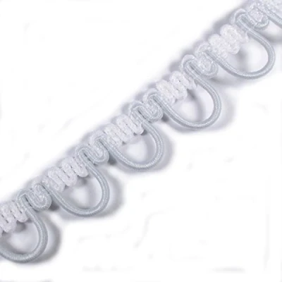 Image of Button Looping Nortexx 10mm Wide Elastic Loops White (2 Metres)