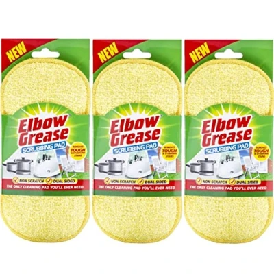 Image of 3 x Elbow Grease Scrubbing Pad Non Scratch Dual Sided Removes Tough And Stubborn Stains